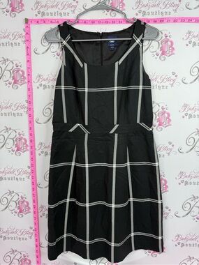 GAP Black Dress with White Windowpane Plaid